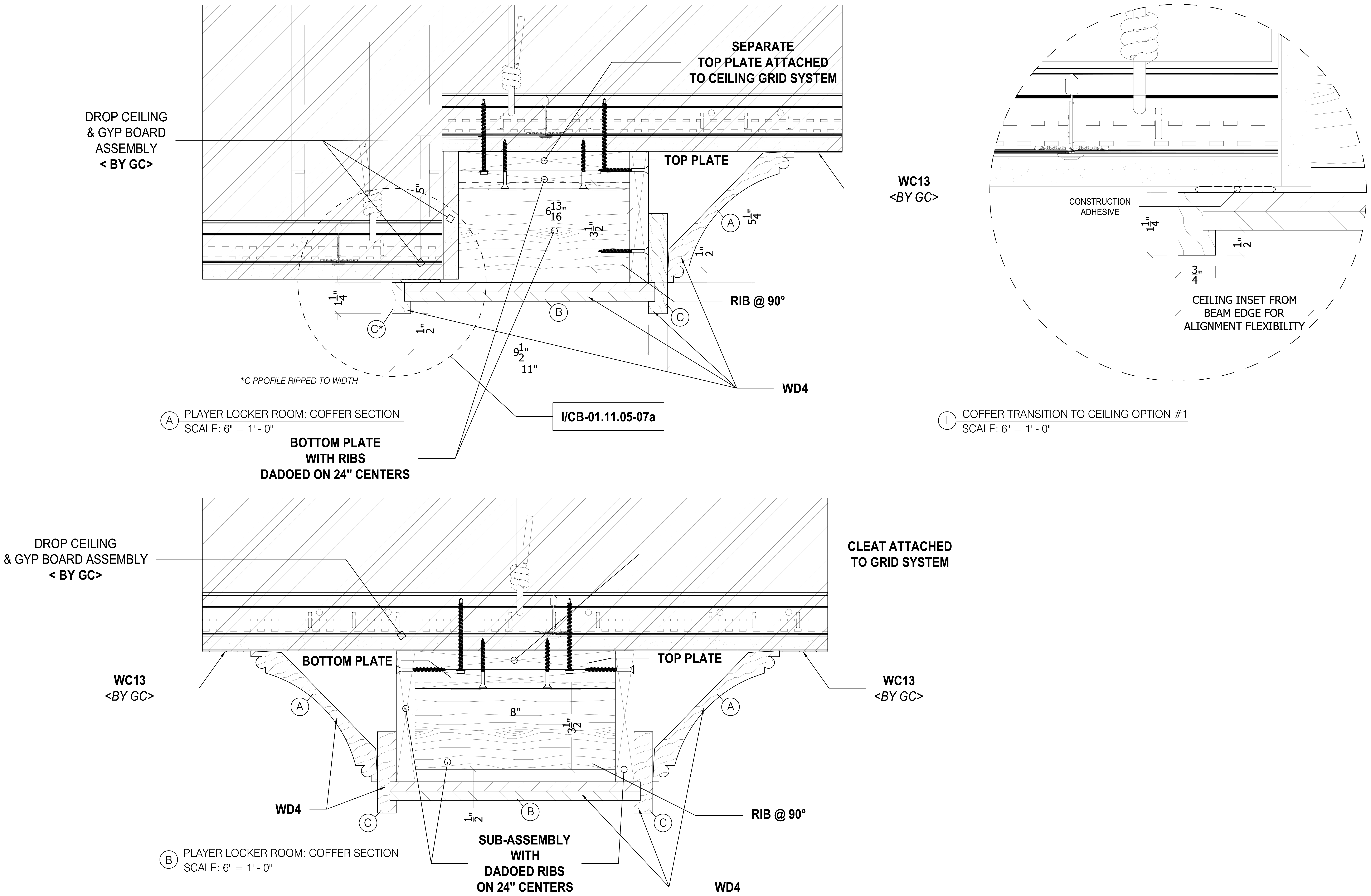 Architectural millwork section detail
