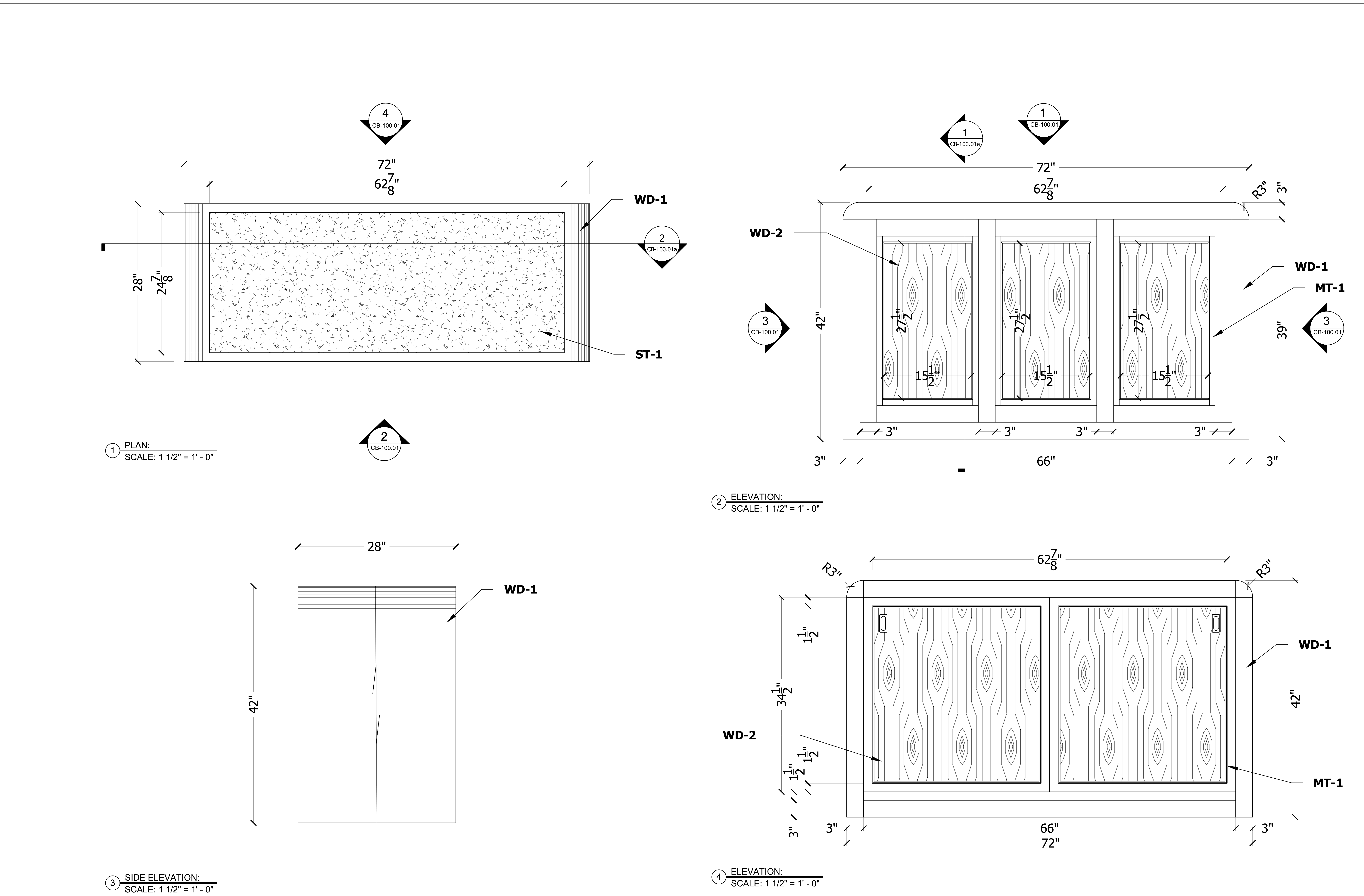 Custom bar technical drawing