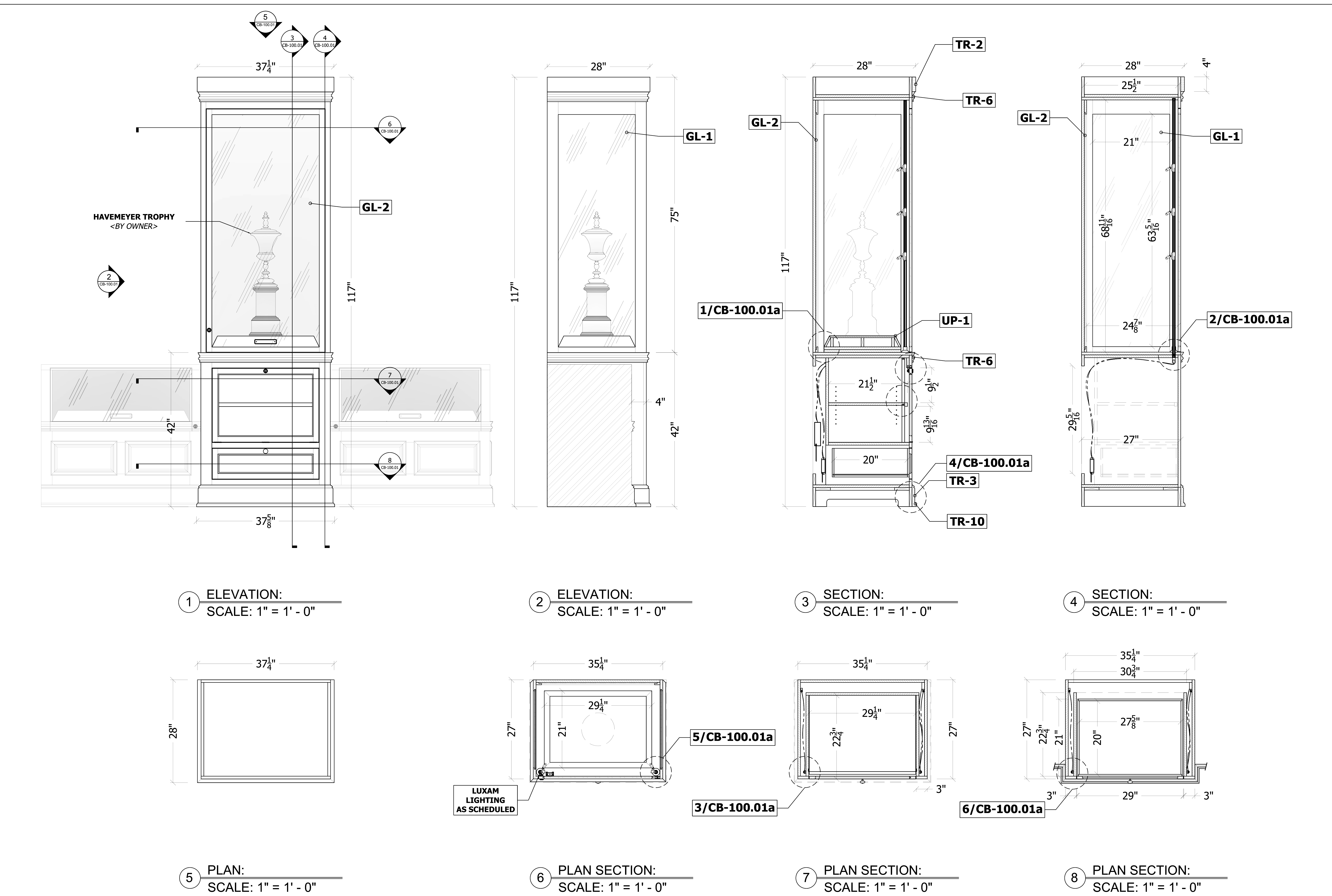 Display millwork technical drawing